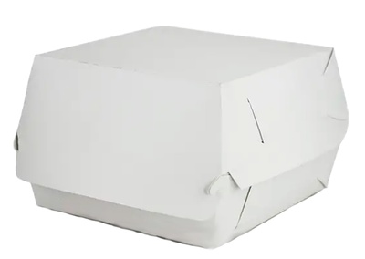 Коробка 130*130*80 біла для бургера, не зібрана, 100 шт/уп Р3-104-4 фото