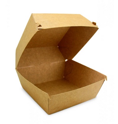 Коробка крафт для бургера 130*130*80, СКЛЕЄНА, 100 шт./пач. Р3-104-6 фото