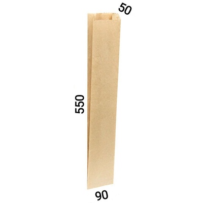 Пакет паперовий 550*90*50 мм, для багету, 40 г/м2, 100 шт/уп  Р3-106-15 фото