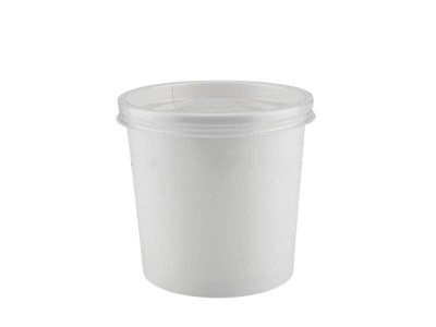Супник білий 360 мл, з пластиковою кришкою, 25 шт/уп Р1-502-6 фото