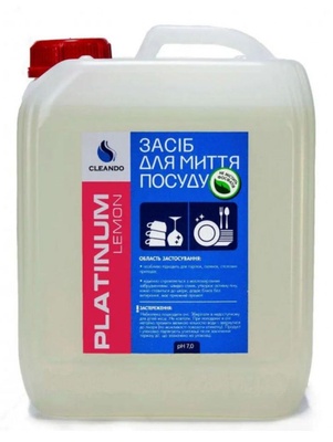 Засіб для миття посуду, Cleando Platinum, лимон 5000 мл, 1 шт/уп ХІ-7 фото